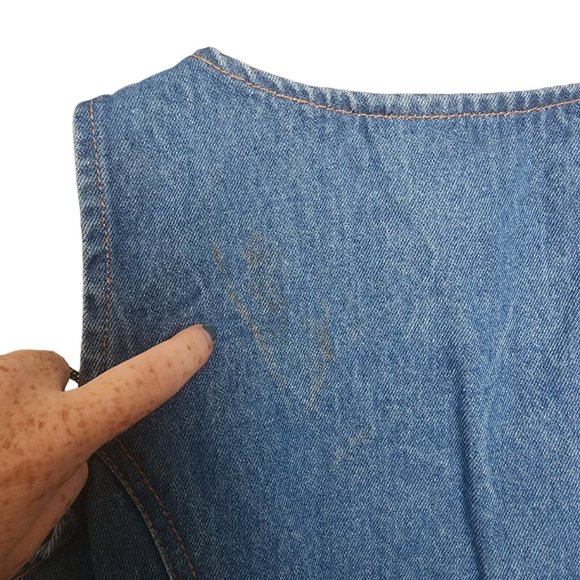 90s Vintage LA Connection Denim Mini Dress Made In USA Button Up Small - Picture 3 of 4